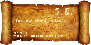 Thomasz Bogárka névjegykártya